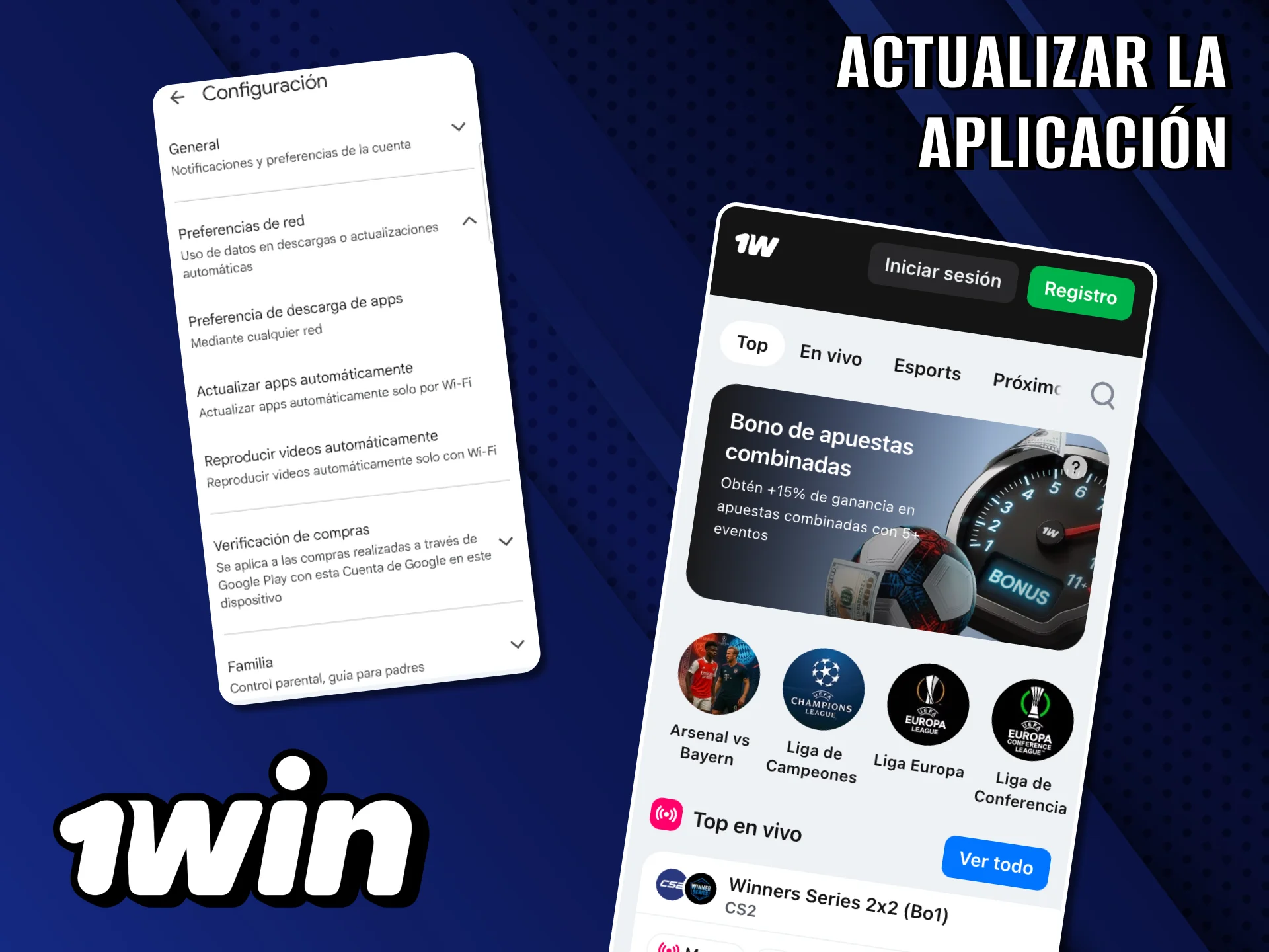 Actualiza la aplicación 1Win para estar al tanto de las últimas promociones y noticias.