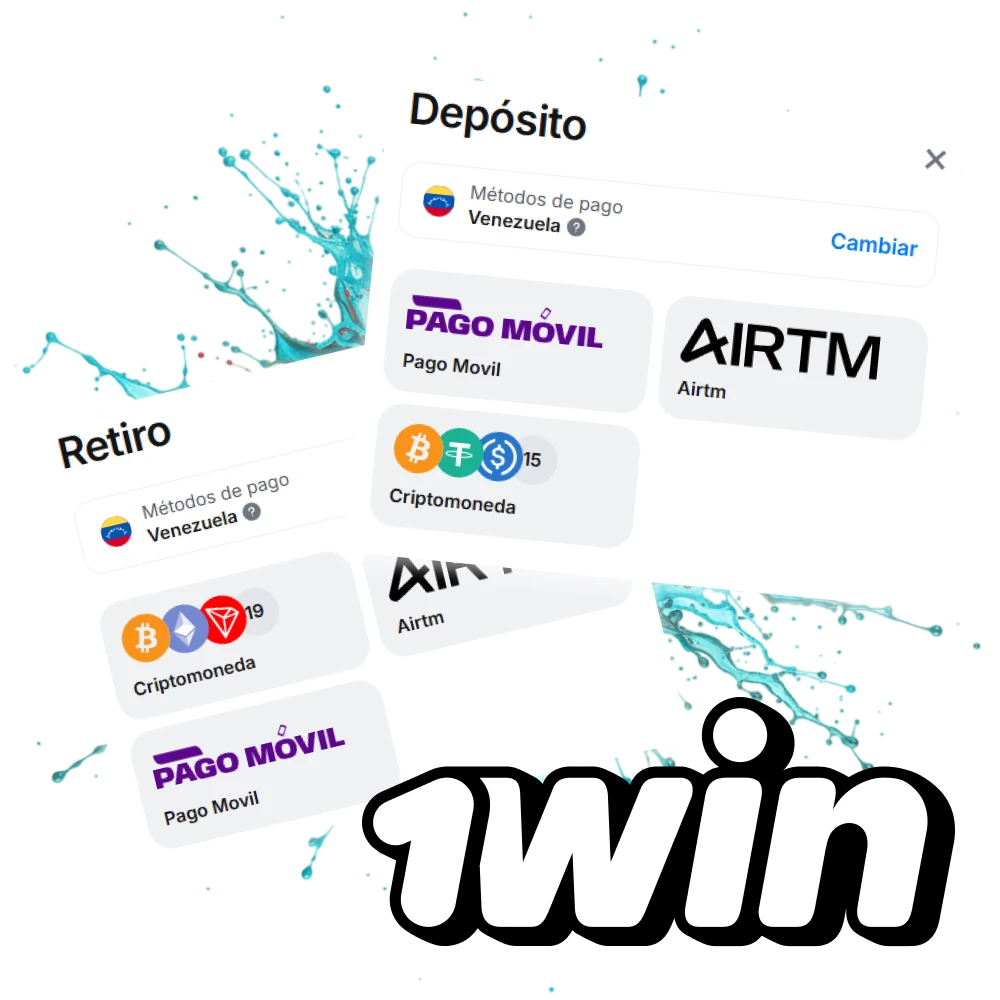 Consulte todos los métodos de pago disponibles en 1Win.