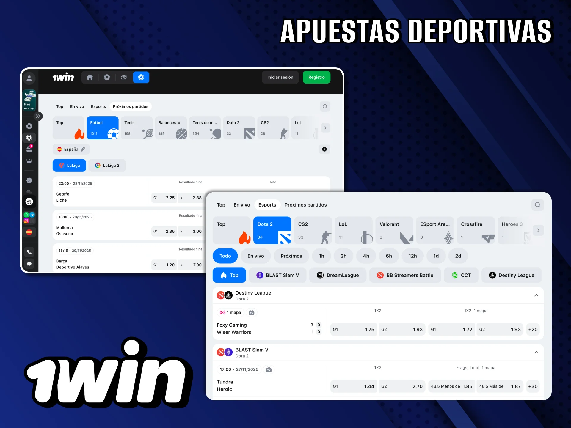 Apuestas deportivas internacionales y regionales disponibles en 1Win Venezuela.